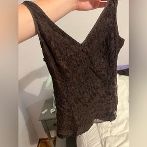 Dark brown lace Context tank top size 2